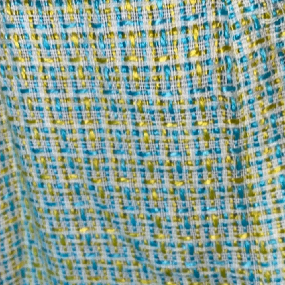 Dana Buchman Women's Yellow and Blue Tweed 2 Piece Skirt Suit Blazer Jacket - Picture 8 of 13